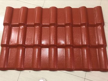 Red ASA Coated Synthetic Resin Residential Roof Tile High Weather Resistant