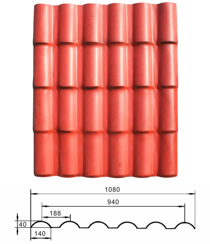 Roma Type 1080mm Big Wave Unit Length 328mm Asa Upvc Roof Sheet