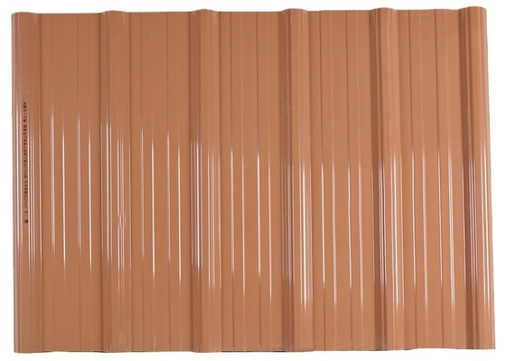 Corrugated Shape Waterproof Plastic PVC Roof Tiles With Accessories 1130mm Width