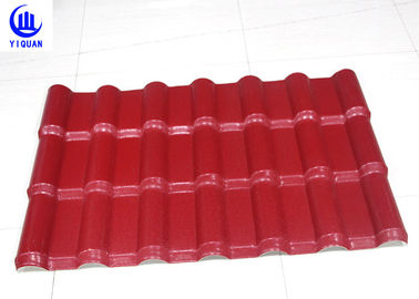 Embossed Surface Red Synthetic Resin Roof Tile 219 mm Pitch Size