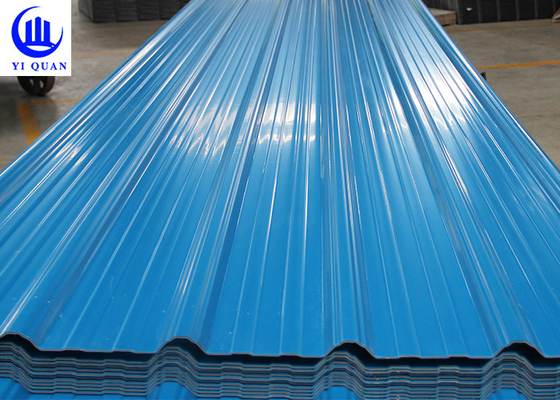 930mm Width Trapezoidal PVC Roof Tiles  Fire Resistance Roofing Sheets