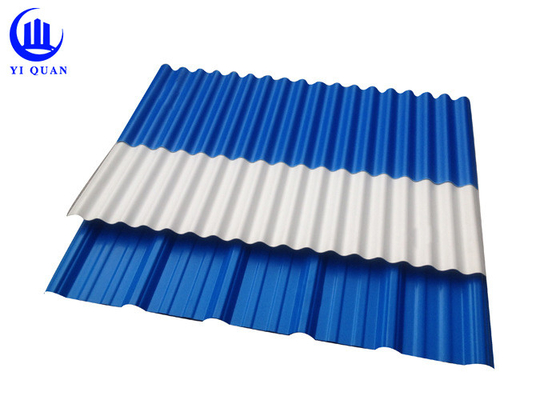 930mm Width Trapezoidal PVC Roof Tiles  Fire Resistance Roofing Sheets