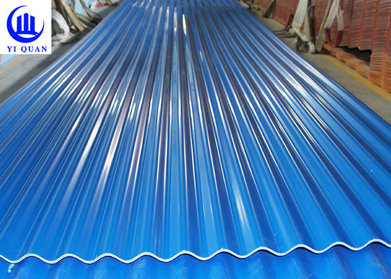 930mm Width Trapezoidal PVC Roof Tiles  Fire Resistance Roofing Sheets