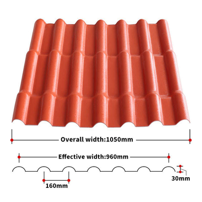 ASA Synthetic Resin Roof Tile Waterproof Impact Resistant 3-Layer