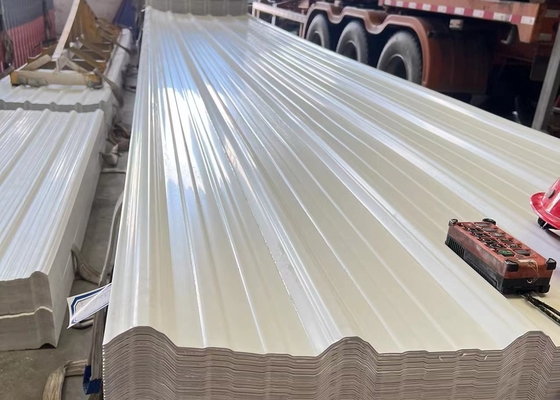 Good Weather Resistance Plastic Pvc Roof Tiles 930mm Width Trapezoidal Shape
