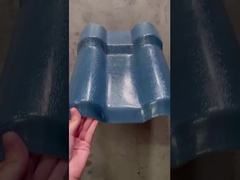 Display of synthetic resin roof tiles